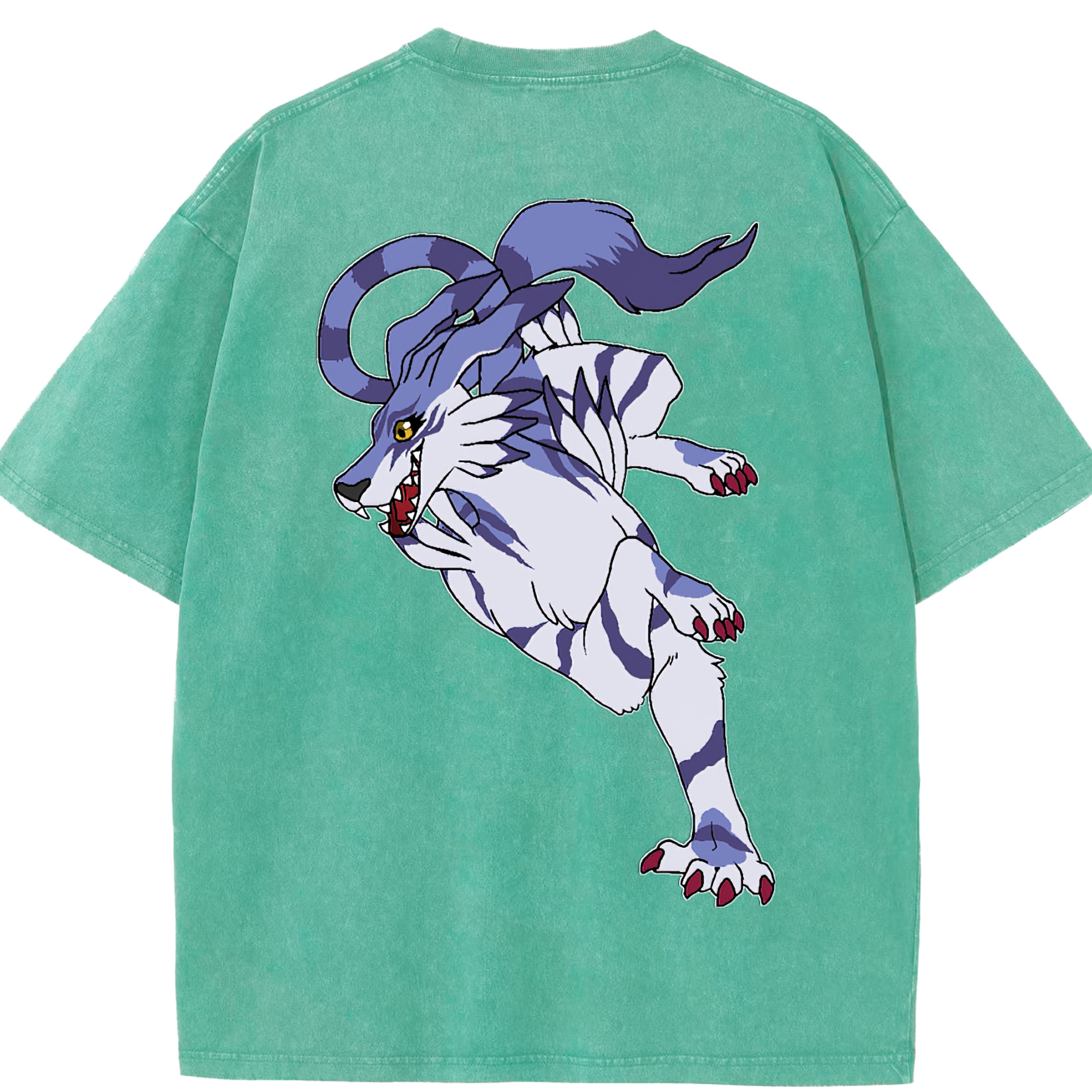 （画像用） Digimon デジタルモンスター/デジモン 綿100% ヴィンテージ風 半袖Tシャツ（背面プリント）